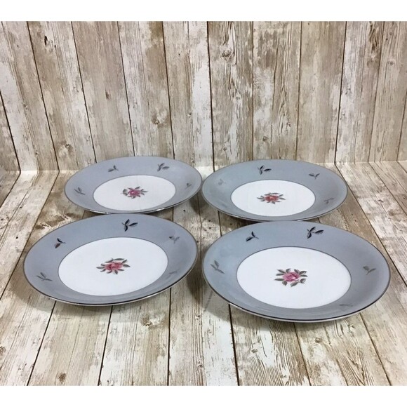 4 VTG Seyei Fine China Salad Dessert Plates 7.25" Blue Rose Bella Maria 2129 - Picture 1 of 6